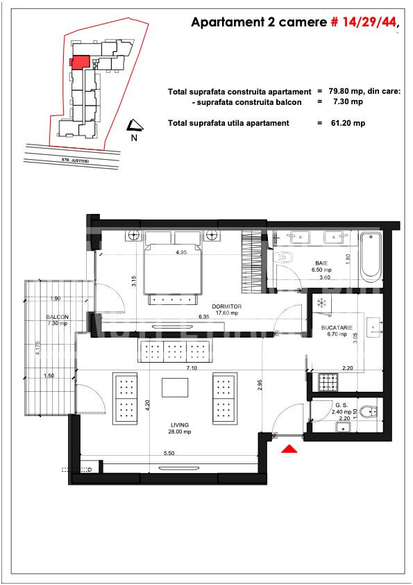 Unirii Fantani - Justitiei 57 Apartament - 2 Camere  Bloc Nou Ultracentral